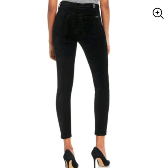 NWT 7 for All Mankind High Waist Velvet Ankle Skinny with Exposed Button Fly 23 - Picture 7 of 16